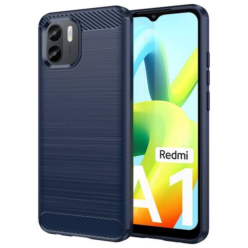 Coque Pour Xiaomi Redmi A1 / A2 - Housse Etui Silicone Gel Carbone + Film Ecran - Bleu Fonce