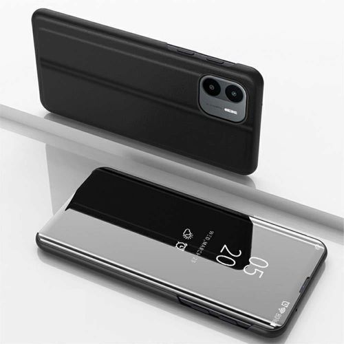 Housse Pour Xiaomi Redmi A1 / A2 - Etui Coque Portefeuille Clear View + Verre Trempe - Noir