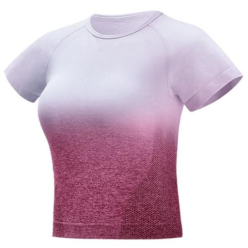 Yoga Tops Seamless Yoga Chemises À Manches Courtes Crop Top Femmes Sport Shirt Femmes Sports Tops Gym Femmes Transparente Top Gym Tshirt Femmes Rose M