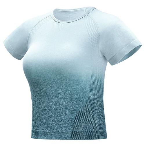 Yoga Tops Seamless Yoga Chemises À Manches Courtes Crop Top Femmes Sport Shirt Femmes Sports Tops Gym Femmes Transparente Top Gym Tshirt Femmes Vert M