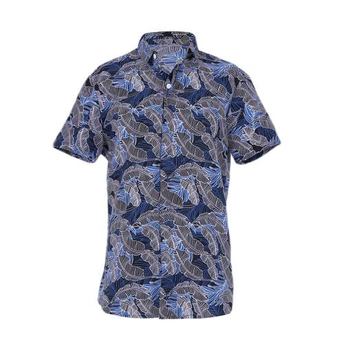 Chemise De Plage Hawaïenne Chemises À Imprimé Floral Pour Chemise D'été À Manches Courtes Veste Décontractés Lâche À La Mode Pour Homme Vêtements De Vacances Bleu L