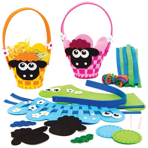 Baker Ross Kits De Paniers Moutons Duveteux Paquet De 4 - Loisirs Créatifs Pour Enfants Et Adultes At467