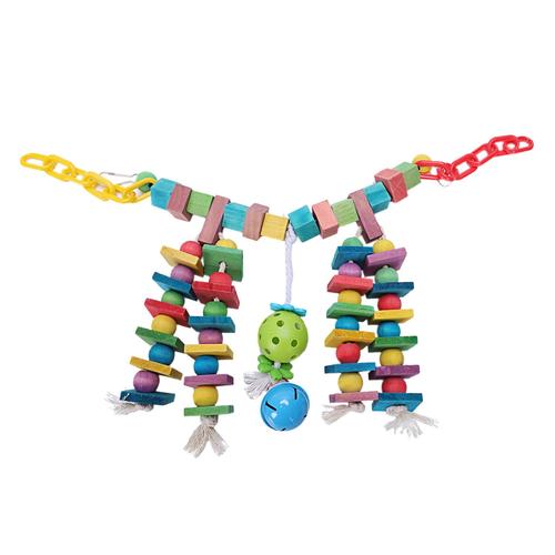 Oiseaux Parrot Toys Play Set Bird Cage, Mâcher Coloré Suspendu Swing Cloches, Échelle Balançoire Pour Les Petits Perroquets, , Perruches, Oiseaux D'amour