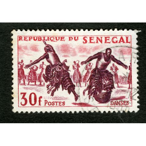 Timbre Oblitéré République Du Sénégal, Danses, 30 F, Postes