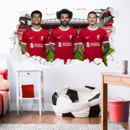 Liverpool Attacking Trio 23/24 Autocollant Mural Cassé ? 90 Cm De Largeur X 50 Cm De Hauteur