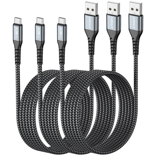 Kalanka-Micro Usb Cable, 3-Piece 2m Micro Usb To Usb Cable, Quick Charge Micro Usb Cable For Samsung Galaxy S7 Edge, Moto G5 Plus, Sony Xperia Z5, Huawei P0 Lite, Kindle