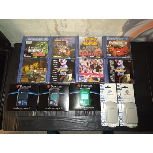 Collection Sega Dreamcast Scellé 8 Jeux 3 Vmu 2 Vibreur