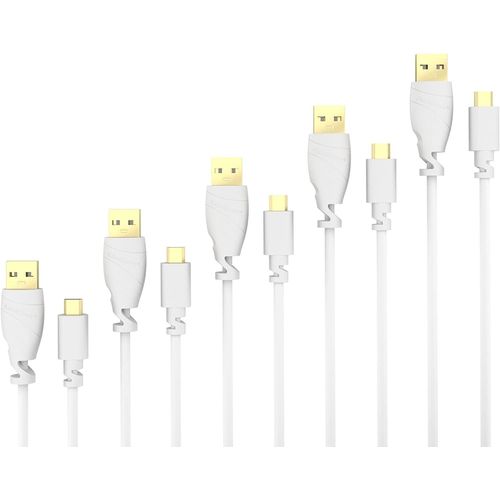 KALANKA-5x 1.5 m Micro USB Cable (USB 2.0, charging and sync cable, white) TOP Series