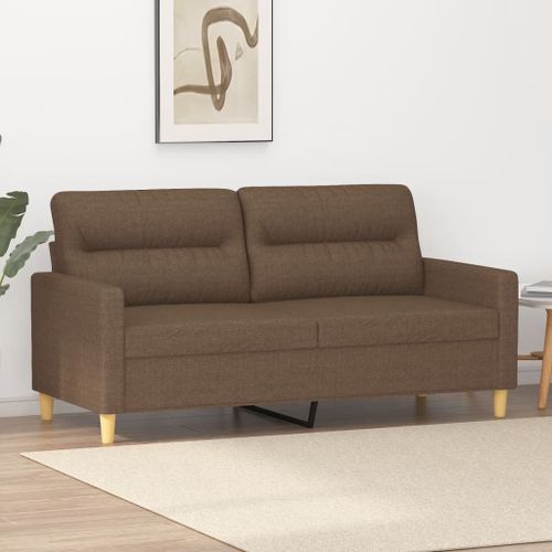 Vidaxl Canapé À 2 Places Marron 140 Cm Tissu