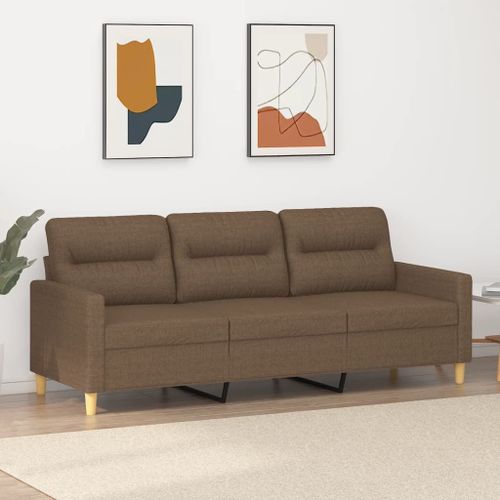 Vidaxl Canapé À 3 Places Marron 180 Cm Tissu