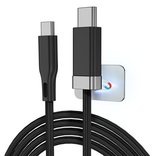 KALANKA-USB C to USB C Cable 1.5m with Magnetic Cable Holder, Staykable 60W Fast Charge & Type C Data, Braid and Easy Snap on Charger Cable for iPhone 16 Pro Max 15 Plus S24