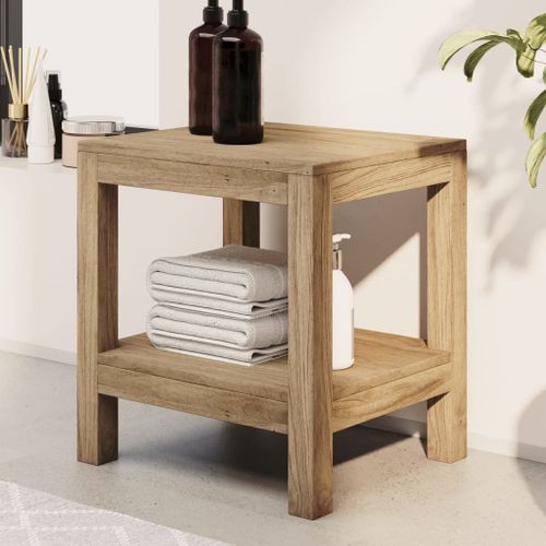 Vidaxl Table D'appoint De Salle De Bain 45x35x45cm Bois De Teck Solide