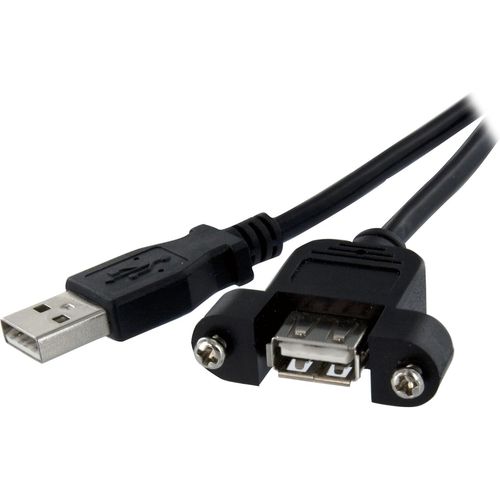 KALANKA-USB 2.0 Panel Mount Cable Extension Cable A to A 30cm F/M Black (USBPNLAFAM1)