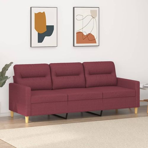 Vidaxl Canapé À 3 Places Rouge Bordeaux 180 Cm Tissu