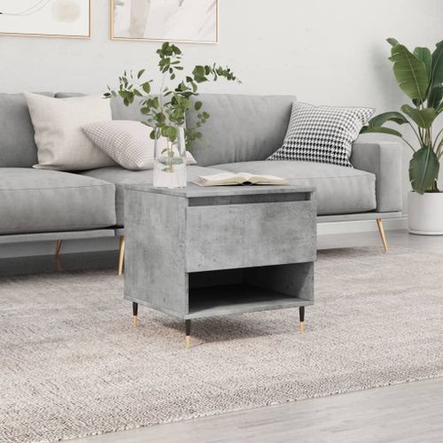 Vidaxl Table Basse Gris Béton 50x46x50 Cm Bois D'ingénierie