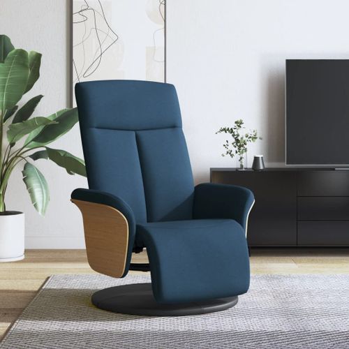 Vidaxl Fauteuil Inclinable Avec Repose-Pieds Bleu Tissu