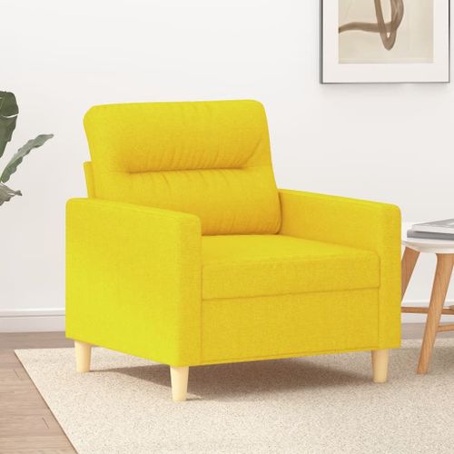 Vidaxl Fauteuil Jaune Clair 60 Cm Tissu