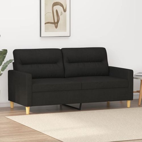 Vidaxl Canapé À 2 Places Noir 140 Cm Tissu