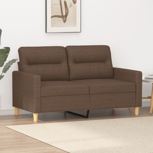 Vidaxl Canapé À 2 Places Marron 120 Cm Tissu