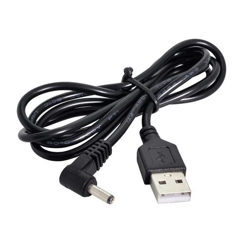 KALANKA-USB 2.0 Male to 90 Degree Angled 3.5mm 1.35mm DC 5V Cable 80cm Cable