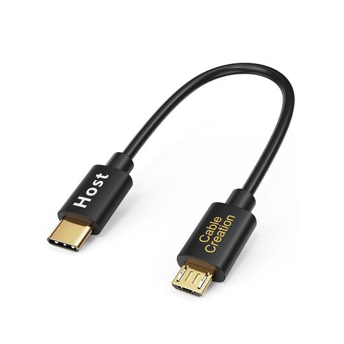 KALANKA-USB Type C to Micro USB OTG Cable, 20cm Short PVC Cable Compatible with MacBook (Pro), Pixel, Huawei, Honor, Samsung, Xiaomi, OnePlus, Tablet, Kindles etc, 0.2M, Black