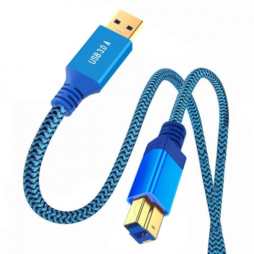 KALANKA-USB 3.0 Type A Male to USB 3.0 Type B Male Cable Extension Cable Blue 5Gbps for 60cm SSD Camera Data
