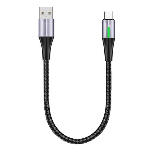 KALANKA-USB C Charging Cable 60W 0.3m 3A Type C Fast Charging Braided USB A to USB-C Indicator Light LED Phone Charging Cable for iPad 2024, iPhone 16/15 Pro, S25 S24 Ultra, Pixel 9