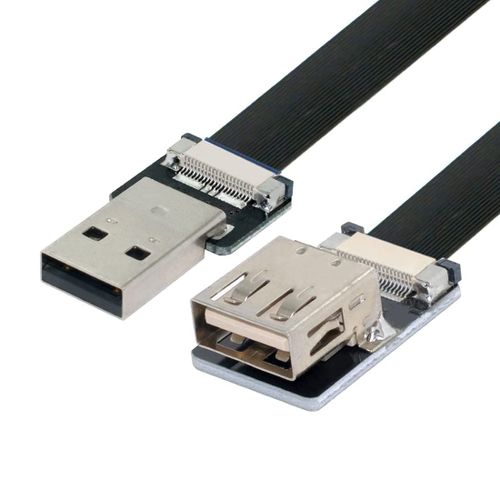 KALANKA-CY 20cm Flat Slim FPC USB 2.0 Type A Male to Female Extension Cable for FPV Disk Scanner Printer