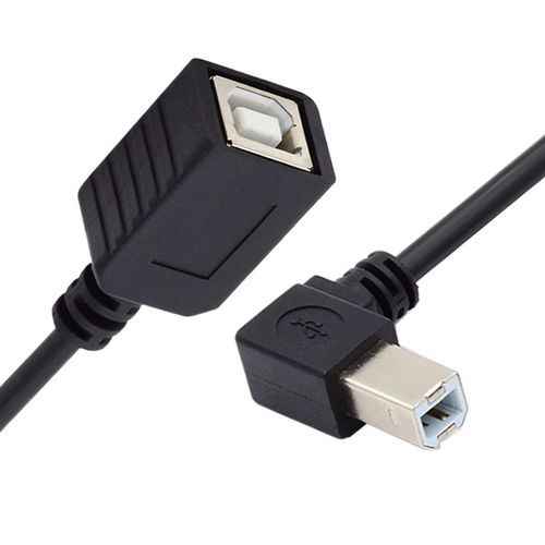 KALANKA-USB 2.0 Type B Male to Female 90 Degree Left Angled Extension Cable 20cm for Printer Disk Scanner