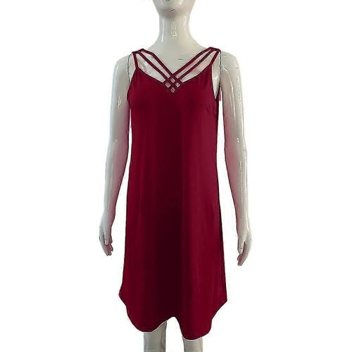Robe Imprimée D'été Sans Manches Pour Femme, Mini-Robe De Plage À Bretelles Réglables