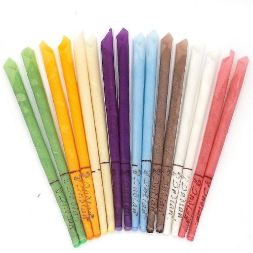 Bougies Auriculaires Ledeak, Lot De 16 Bougies Auriculaires En Cire D'abeille Naturelle, Parfum Bio, Pour La Relaxation Et Le Nettoyage Des Oreilles Ensanglantées, 8 Couleurs, 6320 