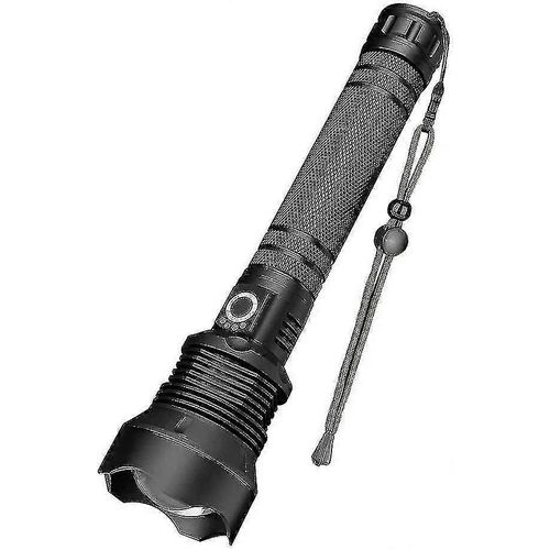 Lampe torche LED XHP70, puissante, réglable, zoomable, étanche, rechargeable par USB, contient 2 batteries 18650 haute capacité.