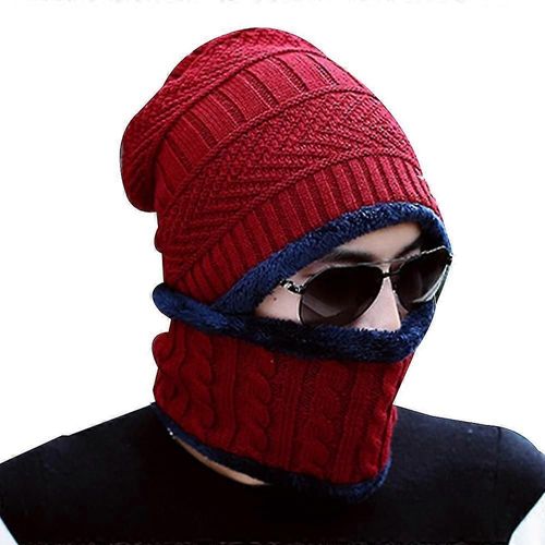 Ensemble Bonnet, Écharpe Et Gants Chauds D'hiver, Bonnet Épais, Chaud Et Doux, Bonnet Tricoté, Tête De Mort, Cou Chaud Pour Hommes Et Femmes