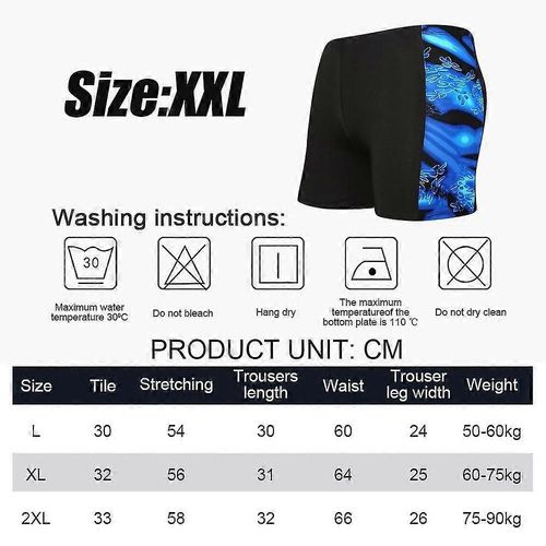 Maillot De Bain Imprimé 3 Pièces Pour Homme, Coupe Carrée, Short De Bain Athlétique