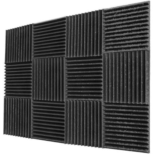 Lot de 12 panneaux d'isolation acoustique en mousse 300 x 300 x 25 mm pour bar KTV, studio d'insonorisation, panneaux muraux insonorisés.