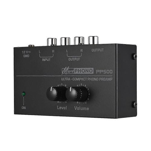 Préampli ultra-phono pp500 avec réglage du volume des aigus et des basses. Préampli pour platine vinyle.