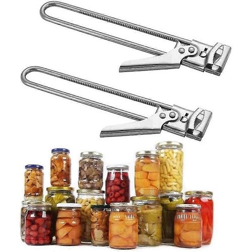 Ouvre-Bocal Multifonction Réglable En Acier Inoxydable Avec Pince Pour Couvercle Et Décapsuleur, Lot De 2 Ouvre-Bouteilles De Cuisine