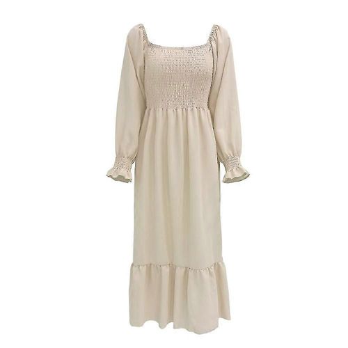 Robe Portefeuille Longue À Manches Longues Pour Femme, Col Carré, Taille Haute, Robe De Cocktail