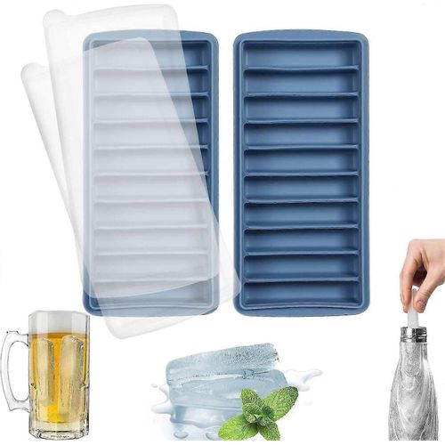 Bac À Glaçons Avec Couvercle En Silicone, Idéal Pour Les Bouteilles De Sport Et D'eau, 10 Cavités