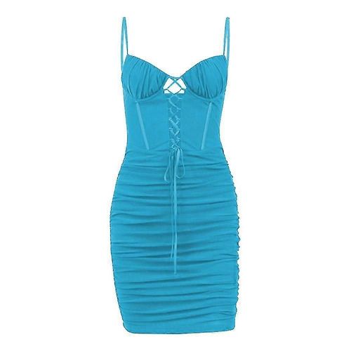 Robe Bustier Sexy Fnine, Sans Manches, Moulante, Bandage, Mini, Soirée, Club