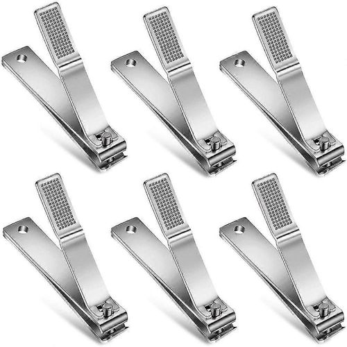 Lot De 6 Grands Coupe-Ongles Droits En Acier Inoxydable Pour Hommes Et Femmes 