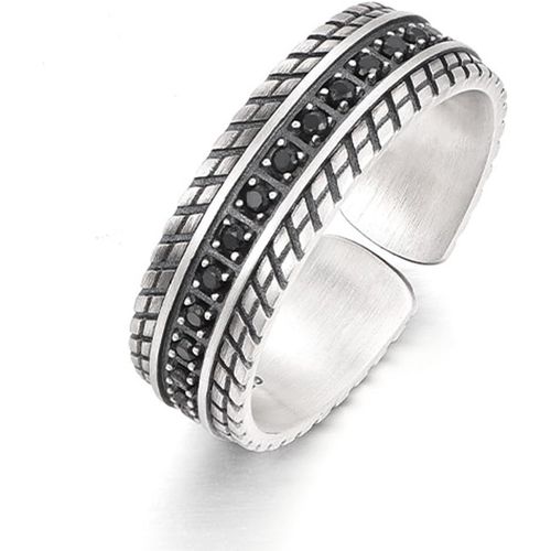 Asas-Bague Homme-Bague Homme Argent-Bague Homme Ouverte Réglable-Bague En Forme De Pneu Argenté Vintage-Bagues Élégantes Pour Hommes Et Femmes