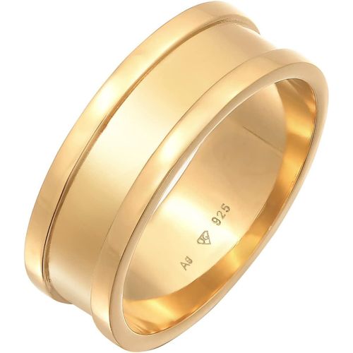 Asas-Bague Large Pour Homme En Argent Sterling 925 Plaqué Or Au Design Rectiligne-Bague Pour Homme-Taille 60-66-0604431422