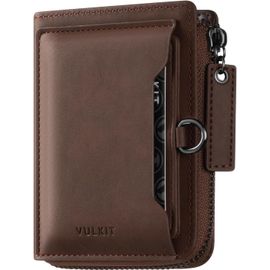 asas-Portefeuille Pour Homme Avec Blocage Rfid Porte Cartes De Crédit Portefeuille En Cuir Porte Cartes À Deux Volets Avec Fermeture Éclair Et Poche Pour Pièces De Monnaie