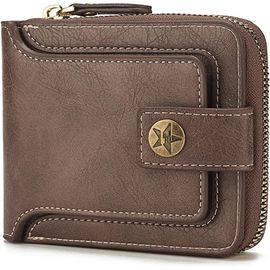 asas-Portefeuille Homme,Portefeuille Pour Homme En Cuir Pu,Porte Monnaie Homme Portable Avec Fermeture À Glissière,Portefeuille Cuir Homme Compartiments Multiples Avec Id Fenêtres