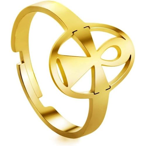 Asas-Amaxer Bague Croix Égyptienne Ankh Croix Égyptienne Clé De Vie Amulette Bague Ouverte Réglable Bijoux Cadeaux Pour Femmes Hommes