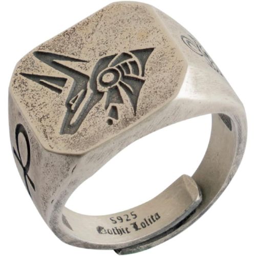 Asas-Bague Chevaliere Homme,Rétro Vintage Bague Homme Ajusteur,Bague Homme Acier Inoxydable,Bague Argent Homme Ouverte