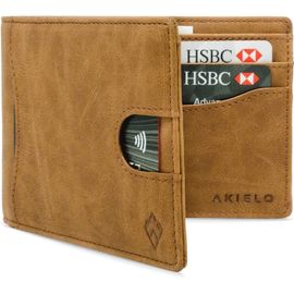 asas-Portefeuille Rfid Blocage À Rabat Avec Coffret Cadeau¿Porte Cartes Élégant Avec Languette¿Porte Cartes Homme(Collection Delta)