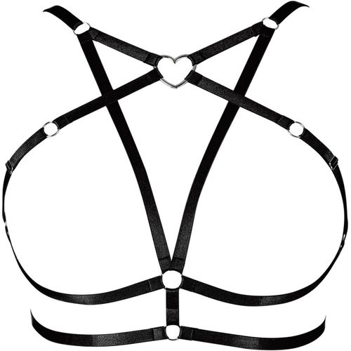 Asas-Femmes Bretelles Plus Size Pentagram Fashion Bra Punk Gothic Top Ceinture Creuse Halloween Carnaval Costume 12 Couleurs 1
