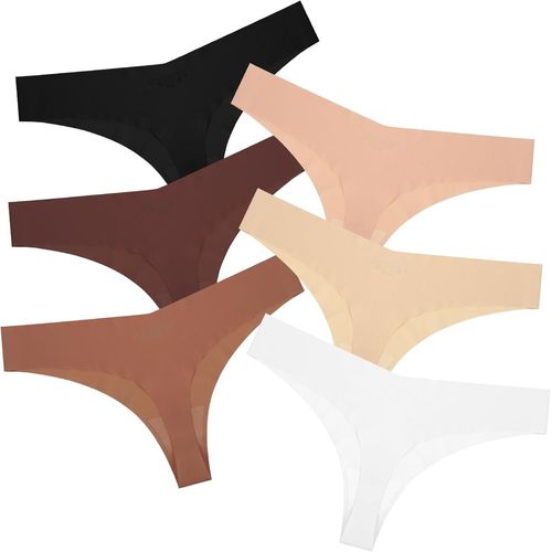 Asas-Lot De 6 Strings Invisibles Sans Couture Pour Femmes,Slips Respirants Et Confortables En Coton(L)
